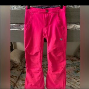 Obermeyer Jolie fleece lined soft shell ski/snow pants hot pink size 8